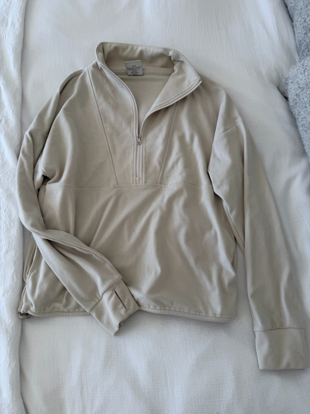 Varley Half-Zip Pullover Sweater - Cream size small
